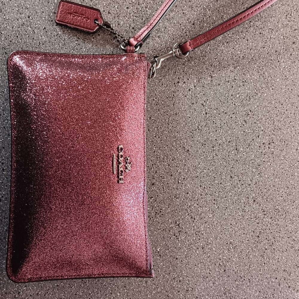Coach Pink Glitter Wristlet